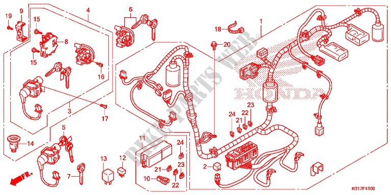WIRE HARNESS/BATTERY for Honda SH 125 SPECIAL 3ED 2013