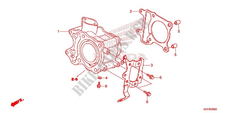 CYLINDER for Honda SH 125 D SPECIAL 2F 2013