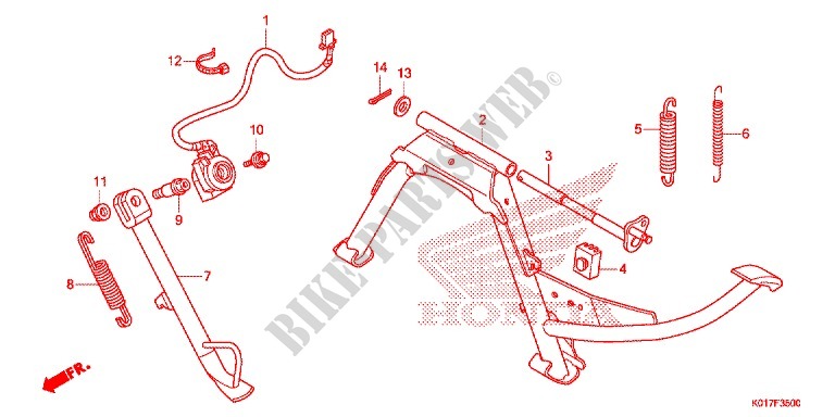 MAIN STAND   BRAKE PEDAL for Honda SH 150 ABS 2013