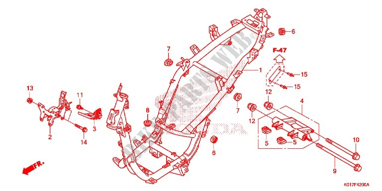 FRAME for Honda SH 150 ABS D 2013