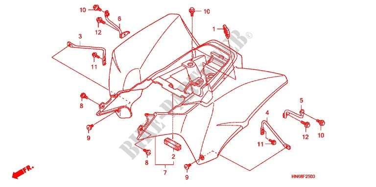 REAR FENDER for Honda TRX SPORTRAX 250 X 2013