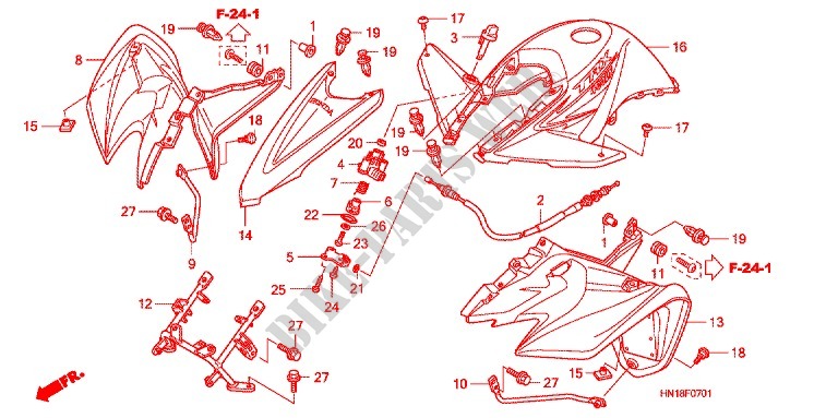 FRONT FAIRING   REVERSE SWITCH (TRX400EX8/X9/XC/XD) for Honda SPORTRAX TRX 400 X 2013