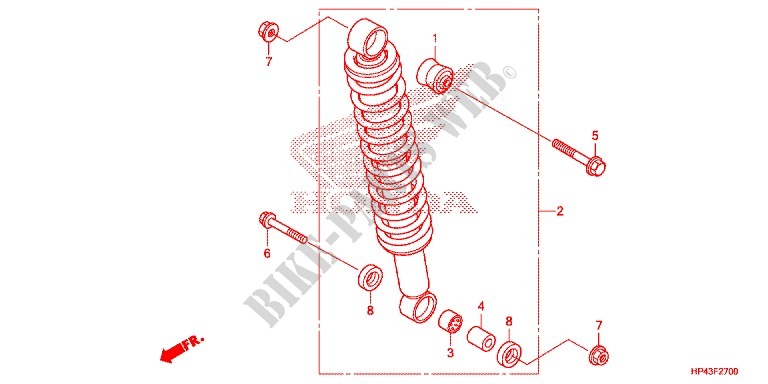 REAR SHOCK ABSORBER (2) for Honda FOURTRAX 420 RANCHER 4X4 Electric Shift 2013