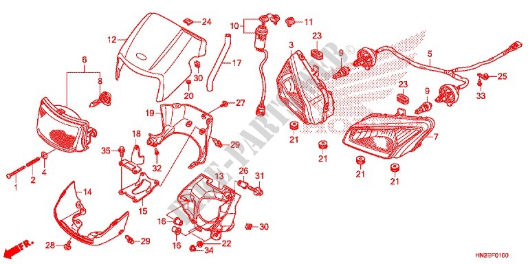 HEADLIGHT for Honda FOURTRAX 500 FOREMAN RUBICON Hydrostatic 2014