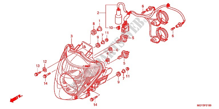 HEADLIGHT for Honda CROSSRUNNER 800 2013