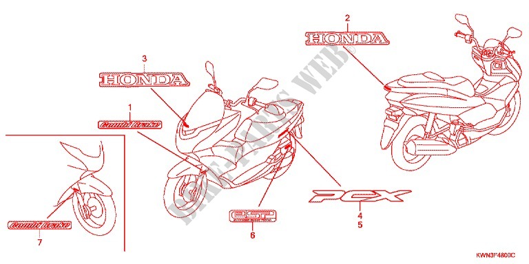 STICKERS for Honda PCX 125 2013