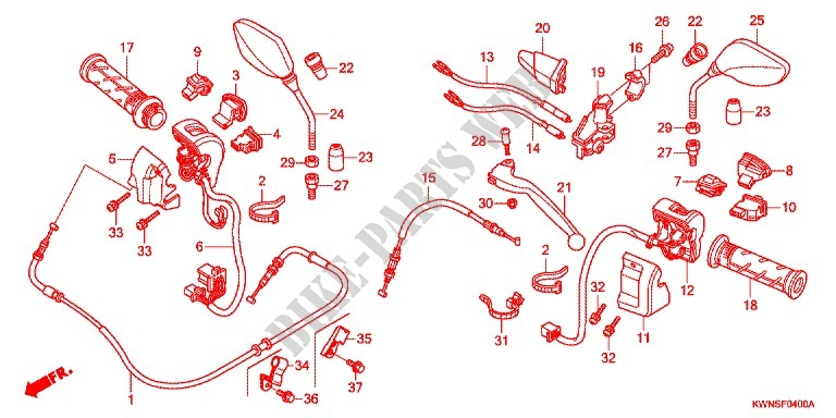 LEVER   SWITCH   CABLE (1) for Honda PCX 125 2011