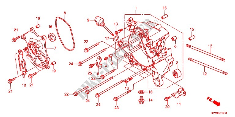 RIGHT CRANKCASE (WW125SD) for Honda PCX 125 2013