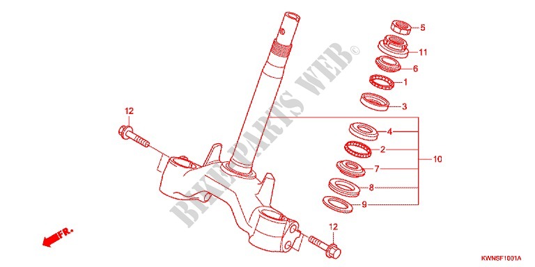 STEERING STEM (WW125SD) for Honda PCX 125 2013