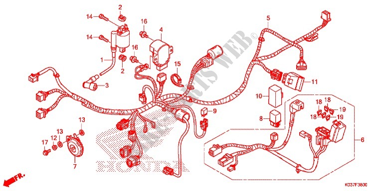 WIRE HARNESS/BATTERY for Honda WAVE 110 2015