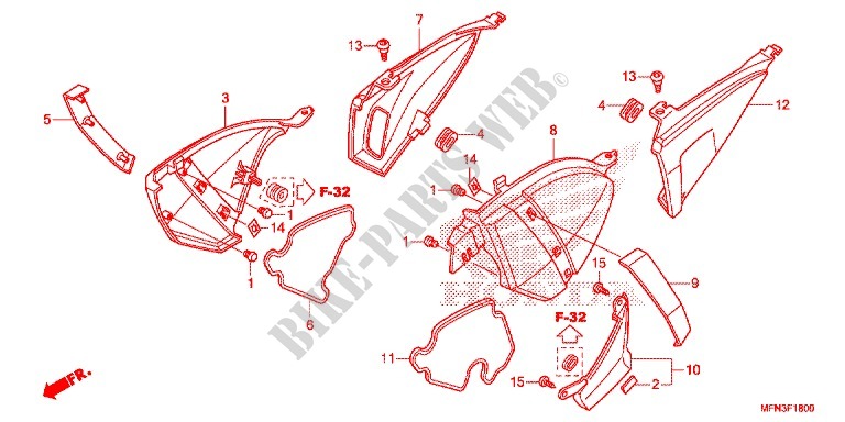 SIDE COVERS for Honda CB 1000 R ABS 2014