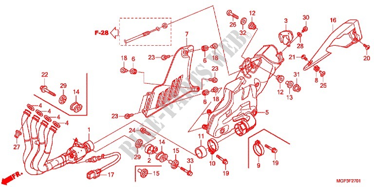EXHAUST MUFFLER (CBR1000RRE/RAE/CBR1000S/SA) for Honda CBR 1000 S ABS 2014