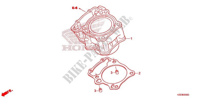 CYLINDER for Honda CBR 250 R ABS RED 2015