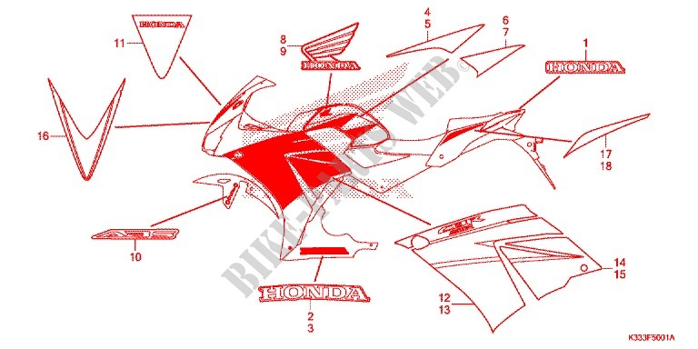 STICKERS (2) for Honda CBR 300 R 2015
