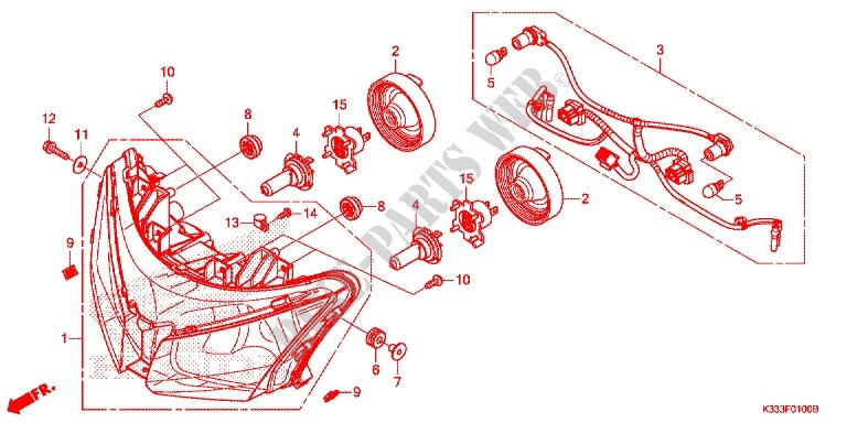 HEADLIGHT for Honda CBR 300 R 2015