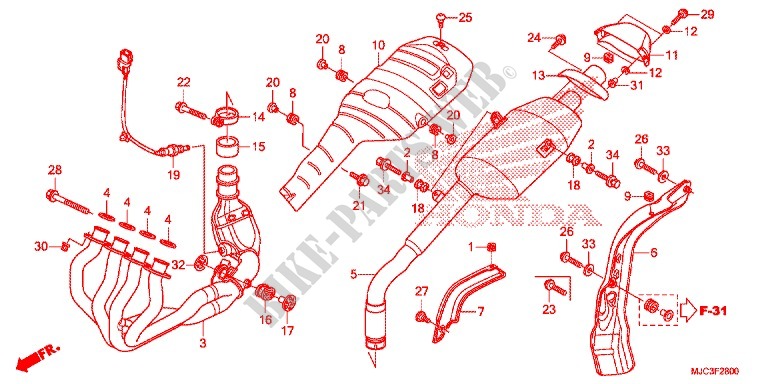 EXHAUST MUFFLER (2) for Honda CBR 600 RR ABS TRICOLORE 2014