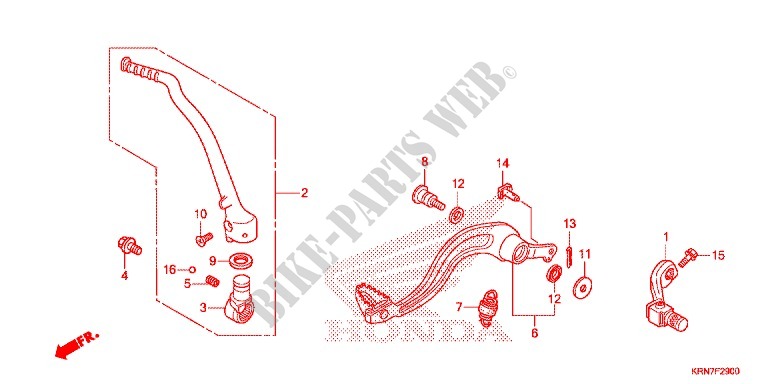 KICK STARTER ARM   BRAKE PEDAL   GEAR LEVER for Honda CRF 250 R 2015