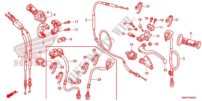 LEVER   SWITCH   CABLE (1) for Honda CRF 250 R 2015