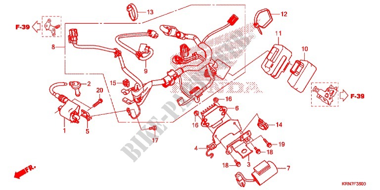 WIRE HARNESS/BATTERY for Honda CRF 250 R 2015