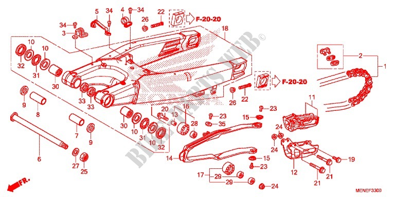 SWINGARM   CHAIN CASE for Honda CRF 450 R 2015