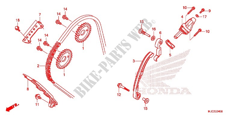 CAM CHAIN   TENSIONER for Honda CBR 600 RR VERMELHO 2014