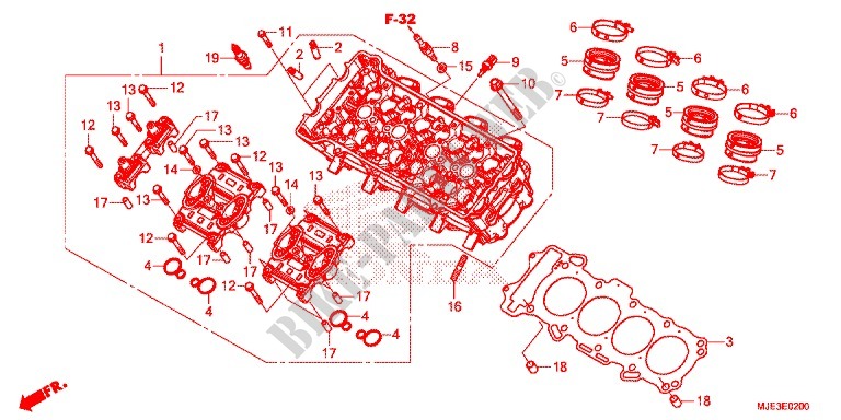 CYLINDER   HEAD for Honda CBR 650 F ABS HRC TRICOLOR 2014