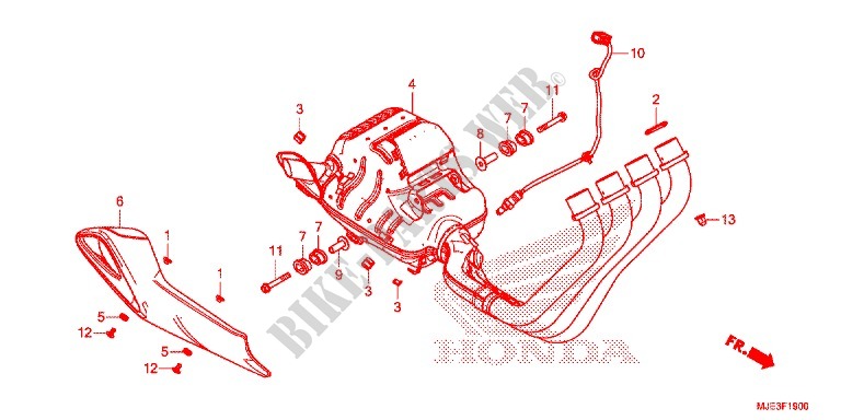 EXHAUST MUFFLER (2) for Honda CBR 650 F ABS HRC TRICOLOR 2016
