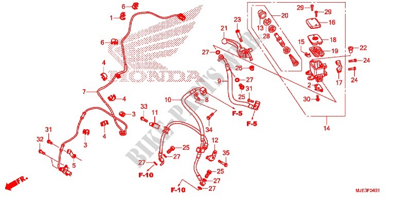 FRONT BRAKE MASTER CYLINDER (CBR650FA) for Honda CBR 650 F ABS HRC TRICOLOR 2015