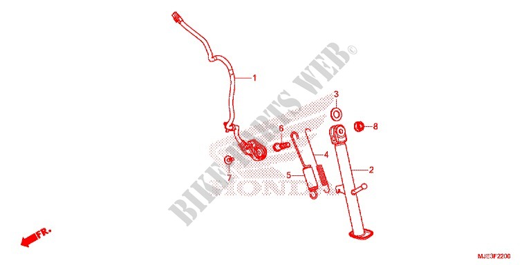 SIDE STAND for Honda CBR 650 F ABS HRC TRICOLOR 2016