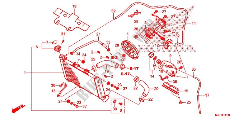 RADIATOR for Honda CBR 650 F ABS HRC TRICOLOR 2014