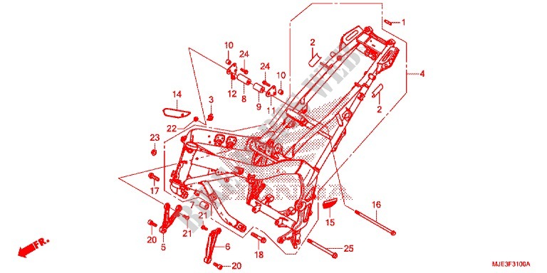 FRAME for Honda CBR 650 F ABS 35KW 2014