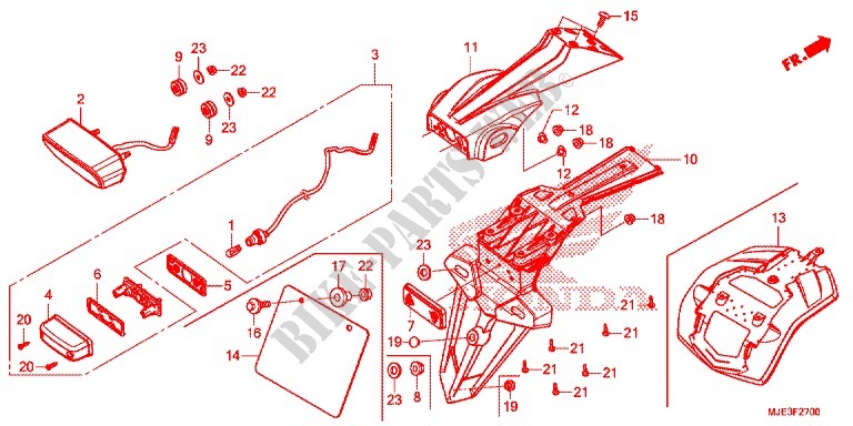 TAILLIGHT (2) for Honda CBR 650 F ABS 2015