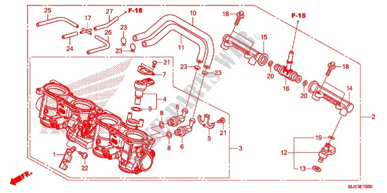 THROTTLE BODY for Honda CBR 650 F ABS 2016