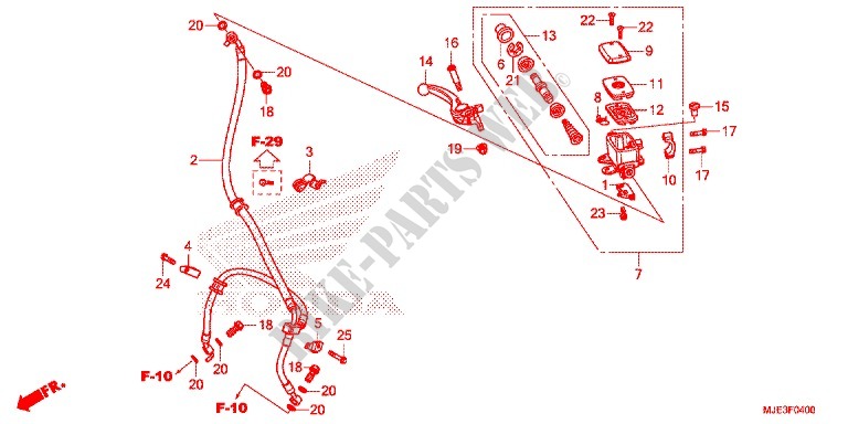 FRONT BRAKE MASTER CYLINDER (CBR650F) for Honda CBR 650 F TRICOLOR 2014