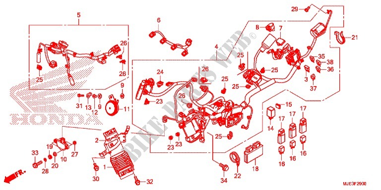 WIRE HARNESS/BATTERY for Honda CBR 650 F TRICOLOR 2014