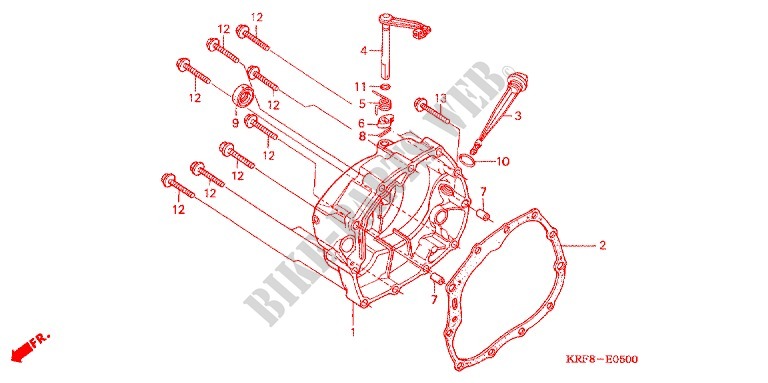 RIGHT CRANKCASE COVER for Honda GL 125 Front Disk brake, Casted Wheels 2003