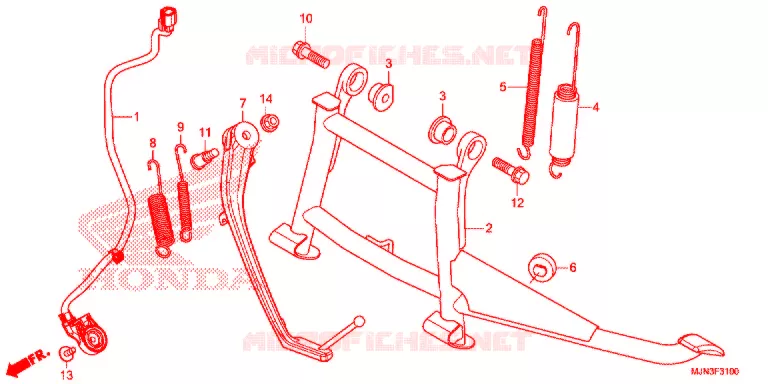 MAIN STAND - BRAKE PEDAL Honda MOTO 1300 CTX 2014  CTX1300AE