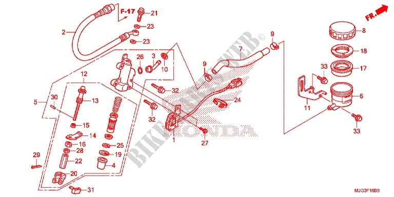 REAR BRAKE MASTER CYLINDER for Honda F6B 1800 BAGGER 2014