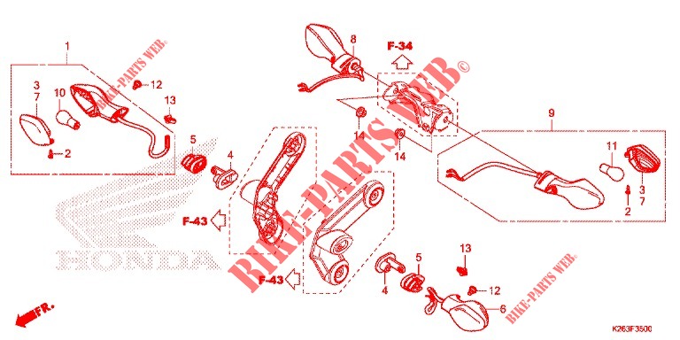INDICATOR (E,ED,F,KO) for Honda MSX 125 2014