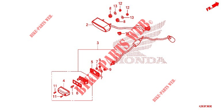 TAILLIGHT   LICENSE PLATE LIGHT for Honda MSX 125 2014