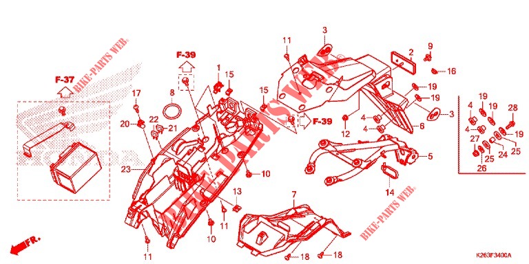 REAR FENDER for Honda MSX 125 2014