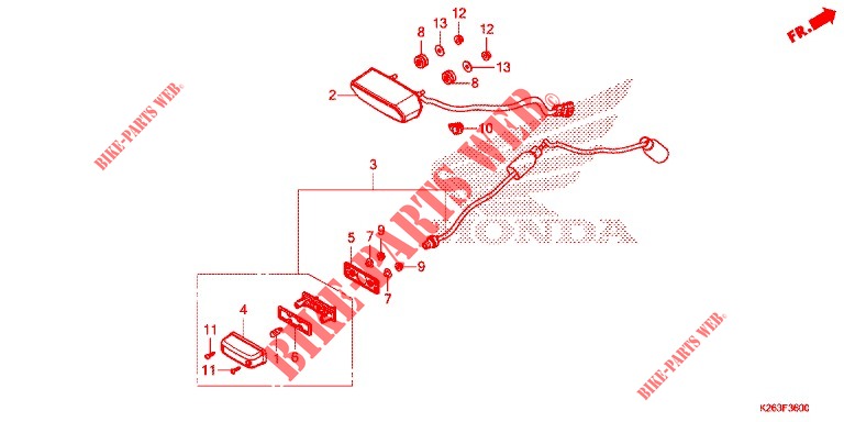 TAILLIGHT   LICENSE PLATE LIGHT for Honda MSX 125 2014