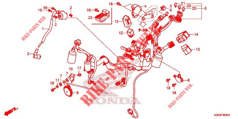 WIRE HARNESS/BATTERY for Honda MSX 125 2014