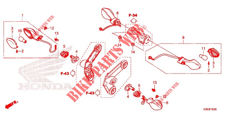 INDICATOR (E,ED,F,KO) for Honda MSX 125 2014