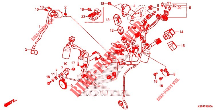 WIRE HARNESS/BATTERY for Honda MSX 125 2014