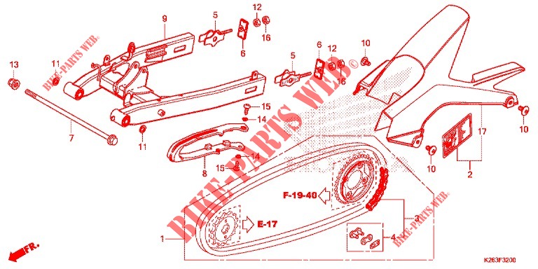 SWINGARM   CHAIN CASE for Honda MSX GROM 125 2014