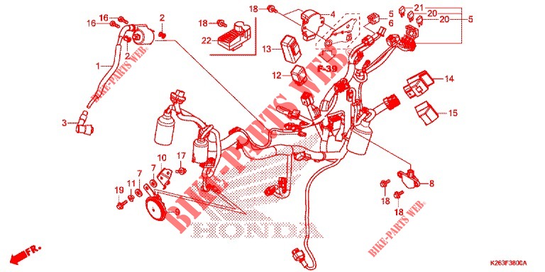 WIRE HARNESS/BATTERY for Honda MSX GROM 125 2014