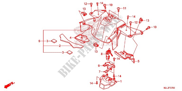 CENTER BODY COVER for Honda NC 700 X ABS DCT 2014