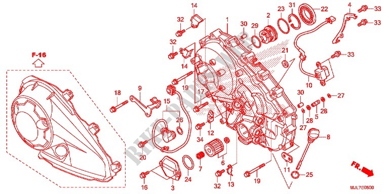 RIGHT CRANKCASE COVER for Honda NC 750 INTEGRA SPORT 2014