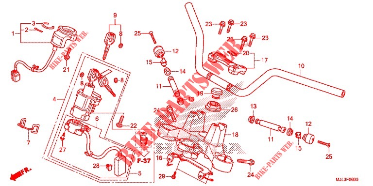 HANDLEBAR   TRIPLE CLAMP   STEERING STEM for Honda NC 750 X ABS 2014
